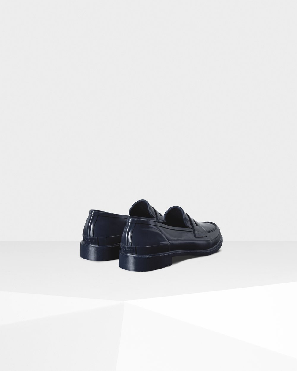 Hunter Loafers Marineblå - Dame Original Gloss Penny - Norge VPNEDK-038